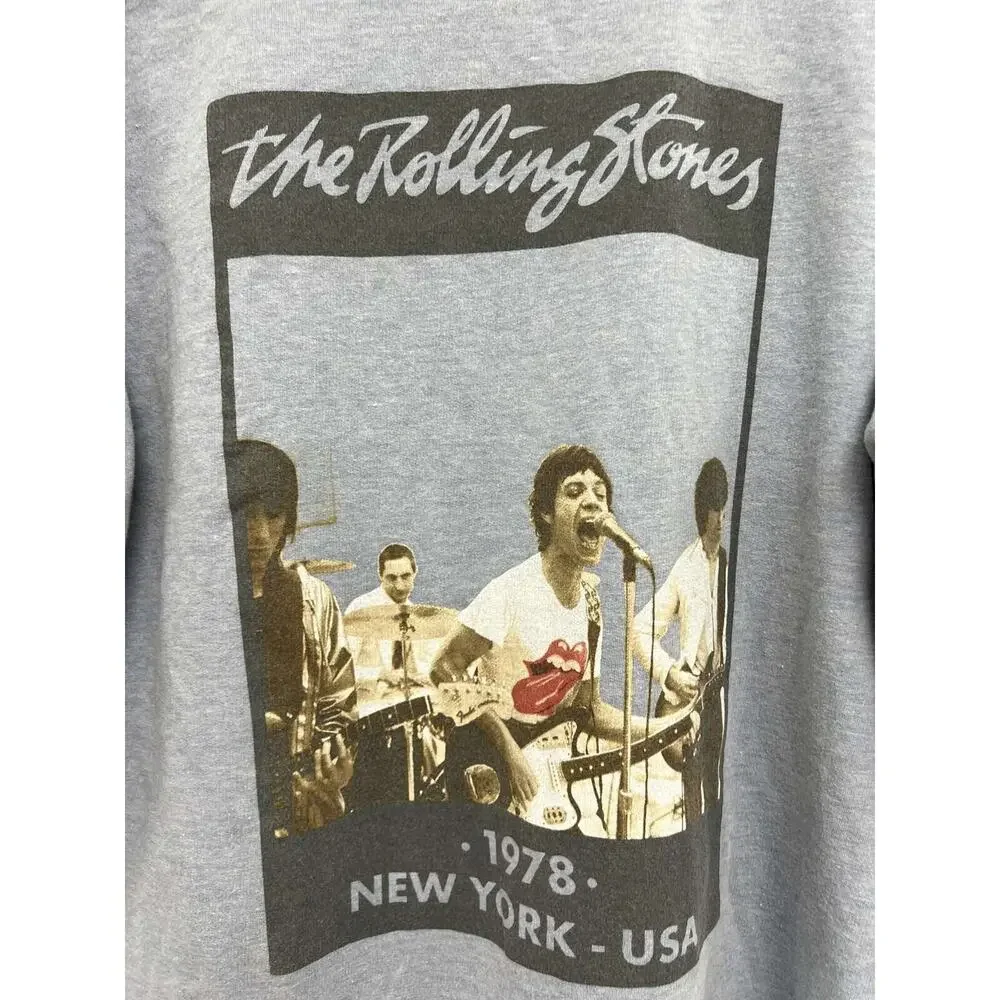 Rolling Stones crew neck sweatshirt Lond Sleeve Print Blue PS pullover A000886 - Picture 2 of 7